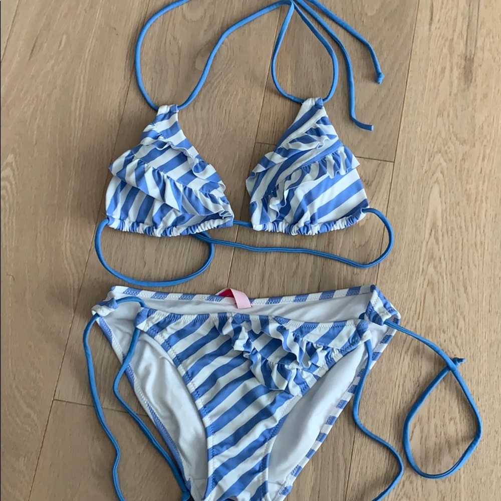 Victoria’s Secret Stripe Ruffle Bikini